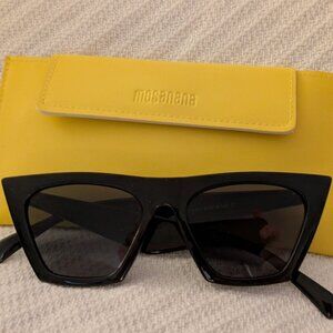 Mosanana Square Cat Eye - Black Sunglasses w/ Case